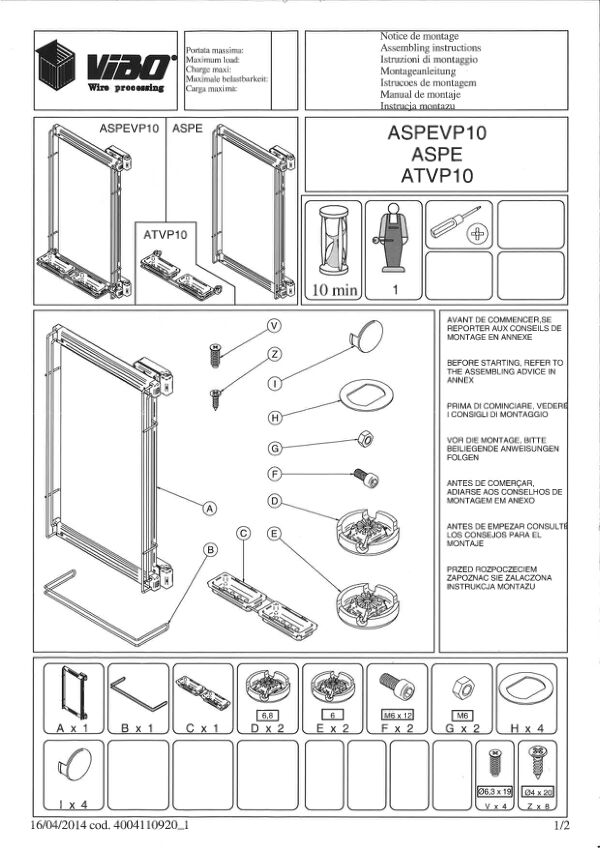 Notice de montage Sogal Aménagement Miroir pivotant