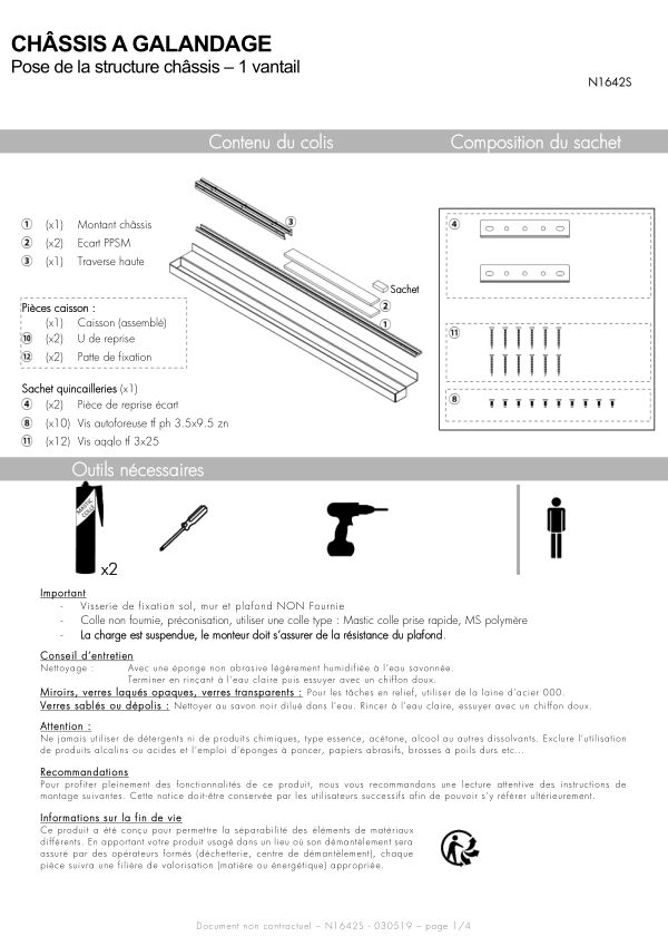 Notice de montage Sogal Porte coulissante Evidence