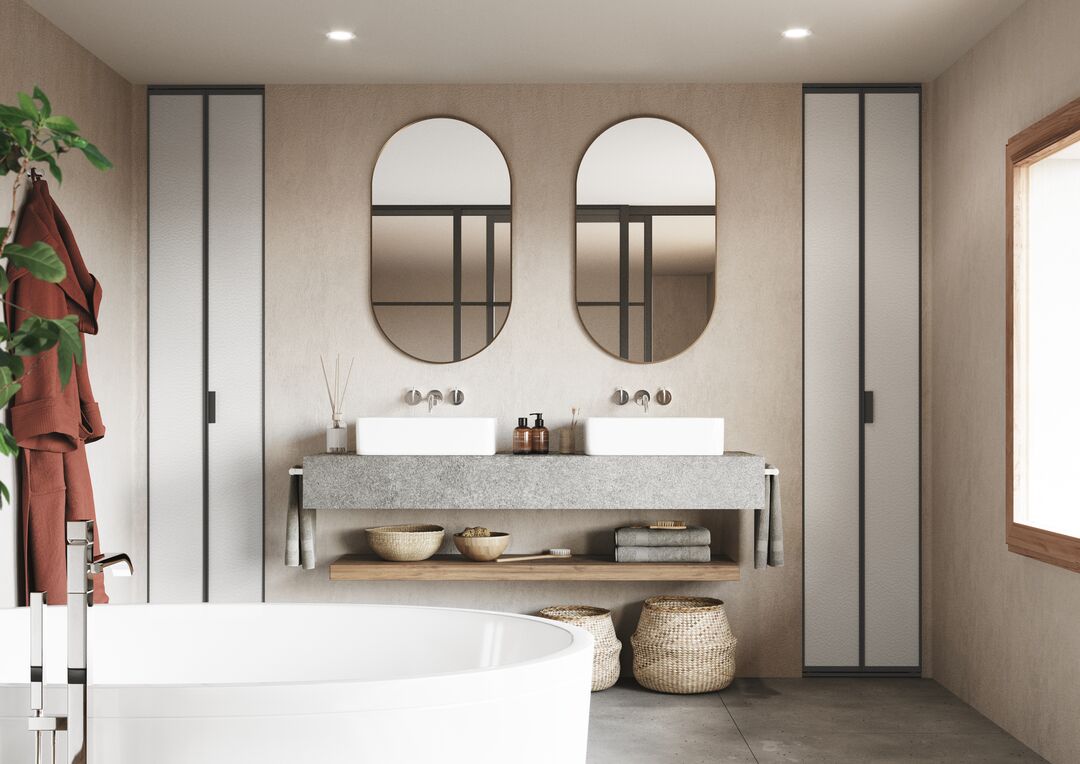 Portes de placard pliantes salle de bain